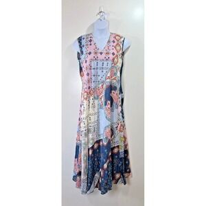 Johnny Was Women's Midi Dress Size M Multicolor California Boho Artsy Vacation